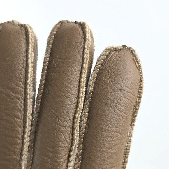 LAMO Women's 100% Premium Australian Sheepskin Genuine Tan Leather Gloves Size S - Picture 9 of 12